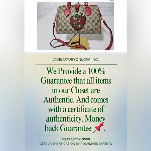 GUCCI GG Supreme Monogram Kingsnake Heart Embroidered Small Boston Bag - Picture 14 of 14